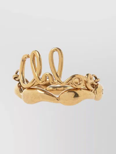 Chloé Iconic Chain Ring With Polished Script Design