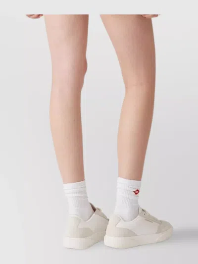 Casablanca Short-sleeved Cotton Sweater With Contrasting Details In White