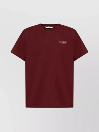 Givenchy Logo Crewneck T-shirt With Short Sleeves In Burgundy