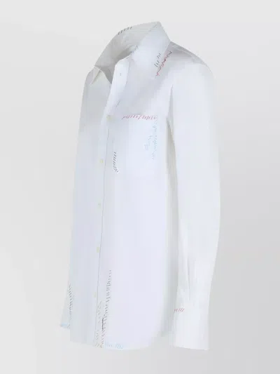Marni Cotton Shirt With Chest Pocket And Structured Collar In White