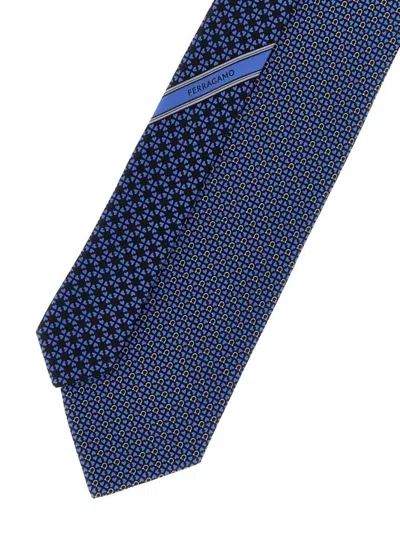 Ferragamo "gancini + Cuori" Print Tie