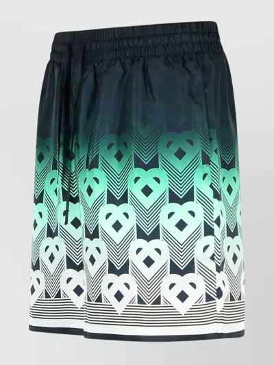 Casablanca Silk Bermuda Shorts Featuring Elastic Waistband In Green