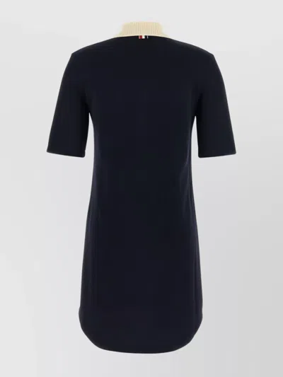 Thom Browne Collared Dress With Short Sleeves In Black