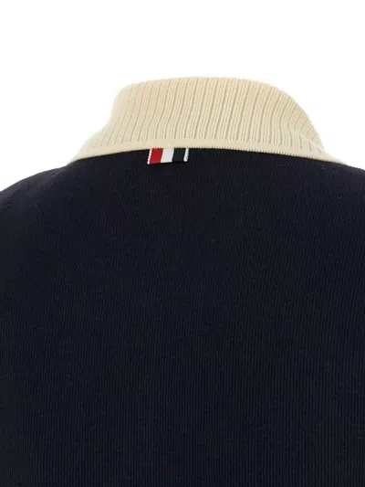 Thom Browne Collared Dress With Short Sleeves In Black