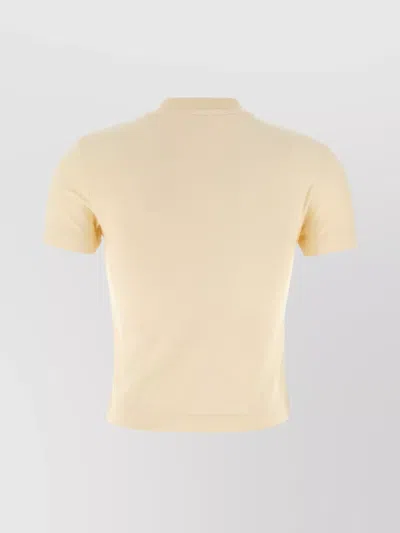 Jacquemus Le T-shirt Logo Embroidered Grosgrain T-shirt In Nude