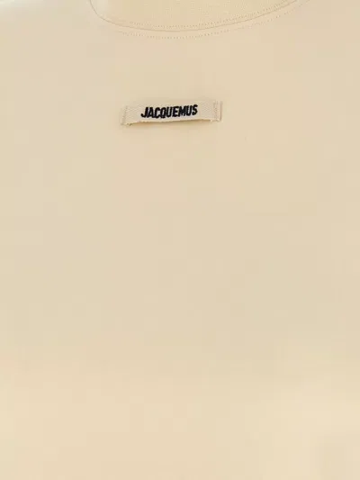 Jacquemus Le T-shirt Logo Embroidered Grosgrain T-shirt In Nude