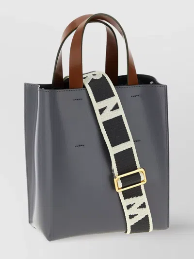 Marni Mini Museo Handbag With Adjustable Strap And Dual Top Handles