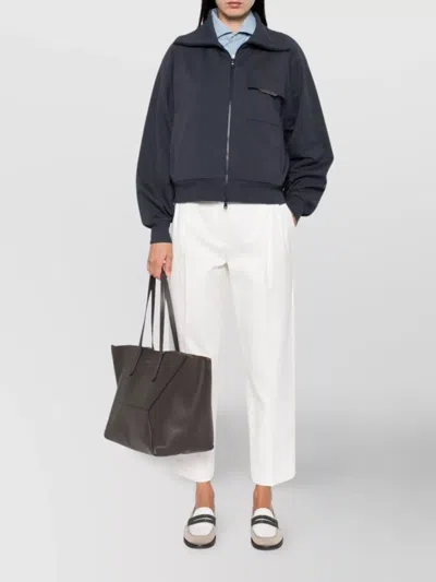 Brunello Cucinelli Cotton Zip Sweatshirt Chest Pocket In Black