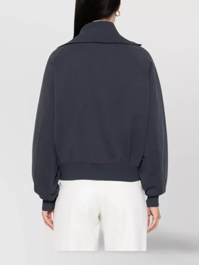 Brunello Cucinelli Cotton Zip Sweatshirt Chest Pocket In Black