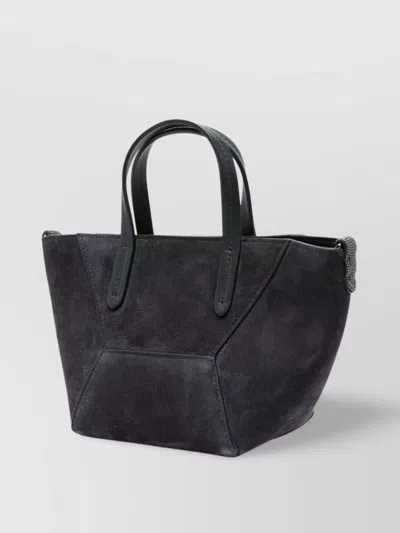 Brunello Cucinelli Leather Tote Bag Detachable Strap