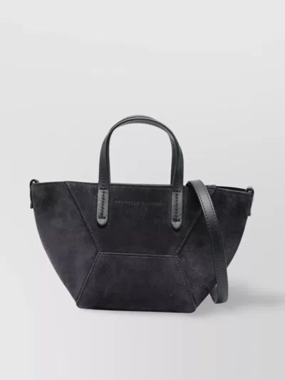 Brunello Cucinelli Leather Tote Bag Detachable Strap