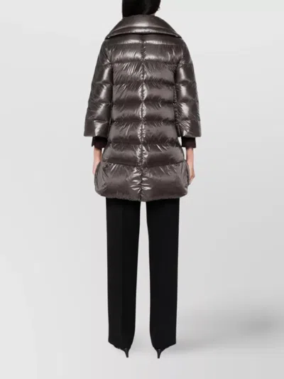 Herno Cleofe Quilted Zip-fastening Coat In Metallic