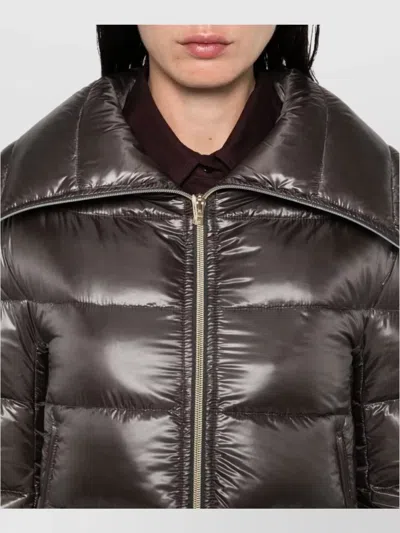 Herno Cleofe Quilted Zip-fastening Coat In Metallic