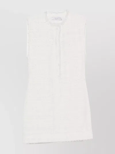 Iro Mini Dress With Round Neck And Frayed Edges