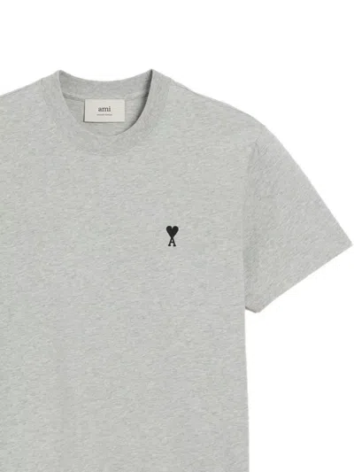 Ami Alexandre Mattiussi Ami Paris T-shirt Ami De Coeur Grey In Cotton Men In Gray
