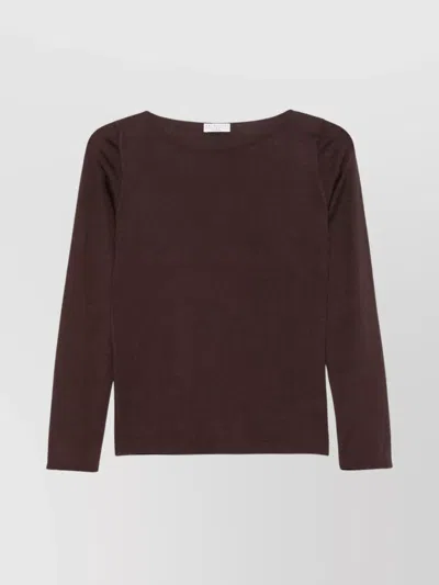 Brunello Cucinelli Cashmere Boat-neck Sweater Ribbed Texture
