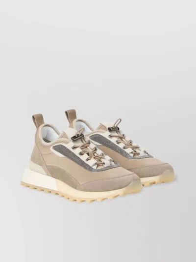 Brunello Cucinelli Chunky Sole Suede Finish Sneakers