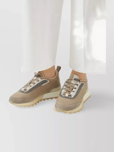 Brunello Cucinelli Chunky Sole Suede Finish Sneakers