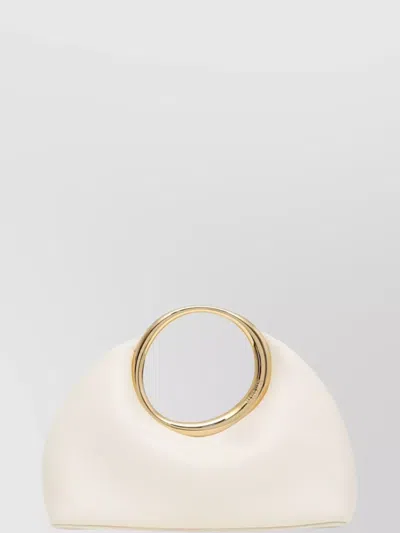 Jacquemus Curved Silhouette Smooth Finish Gold-tone Circular Handles