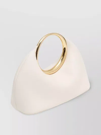 Jacquemus Curved Silhouette Smooth Finish Gold-tone Circular Handles