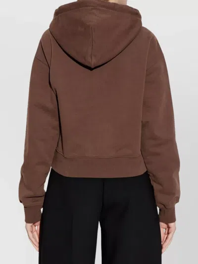 Jacquemus Drawstring Hood Gros-grain Hoodie In Brown