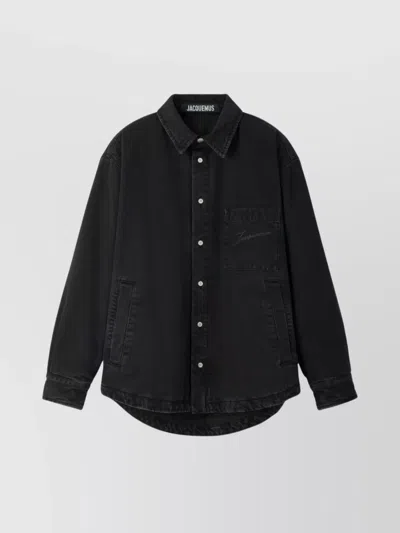 Jacquemus Men La Chemise Boulanger Shirt In Black