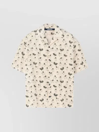 Jacquemus Mens La Chemise Jean Graphic-print Cotton Shirt Duck Light Beige Gr