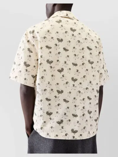 Jacquemus Mens La Chemise Jean Graphic-print Cotton Shirt Duck Light Beige Gr