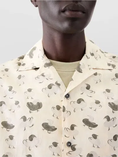 Jacquemus Mens La Chemise Jean Graphic-print Cotton Shirt Duck Light Beige Gr