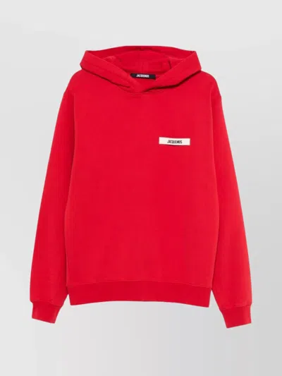 Jacquemus Le Hoodie Gros Grain Sweatshirt In Red