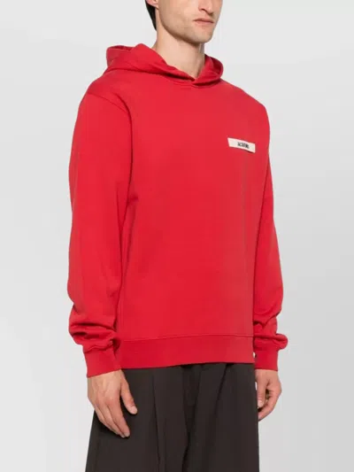 Jacquemus Le Hoodie Gros Grain Sweatshirt In Red