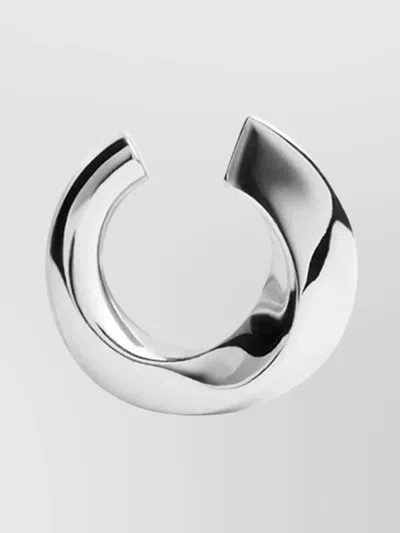 Jacquemus Polished Open Hoop Earrings In Metallic