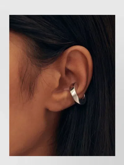 Jacquemus Polished Open Hoop Earrings In Metallic