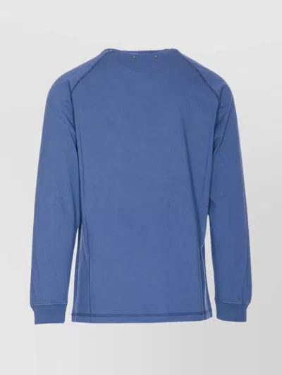 Golden Goose Crewneck Graphic Print Sweater Long Sleeves In Blue