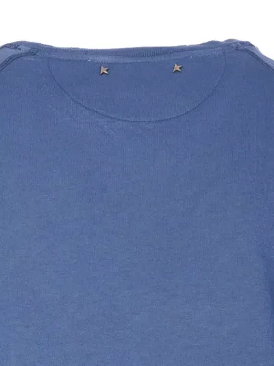 Golden Goose Crewneck Graphic Print Sweater Long Sleeves In Blue
