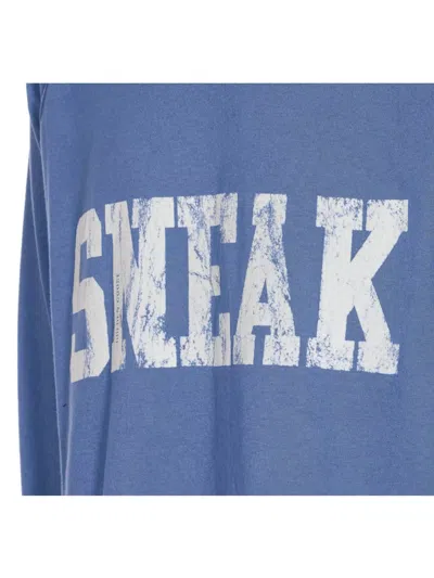 Golden Goose Crewneck Graphic Print Sweater Long Sleeves In Blue