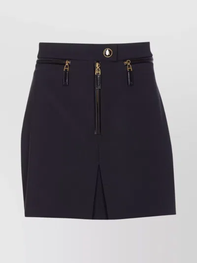 Elisabetta Franchi Mini Skirt With Front Slit In Black