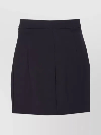 Elisabetta Franchi Mini Skirt With Front Slit In Black