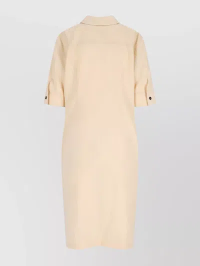 Jil Sander Short Sleeves Knee Length Dress In Neutral