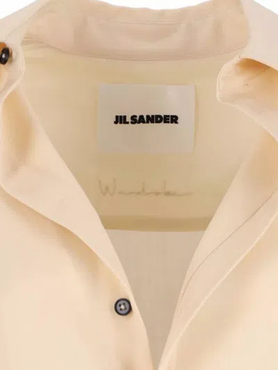 Jil Sander Short Sleeves Knee Length Dress In Neutral