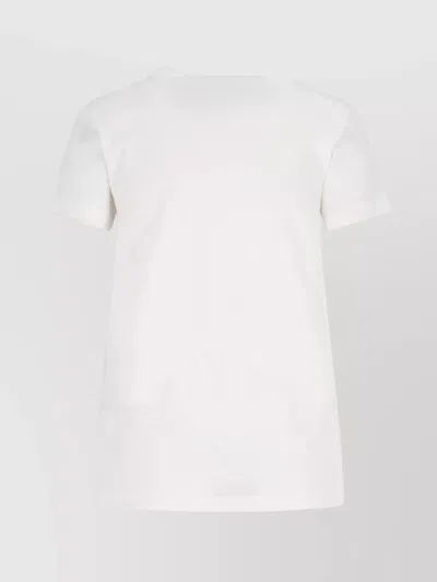 Valentino Cotton Crew Neck T-shirt With Short Sleeves In White