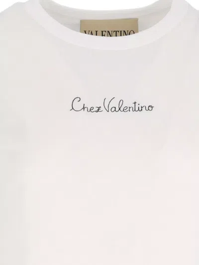 Valentino Cotton Crew Neck T-shirt With Short Sleeves In White