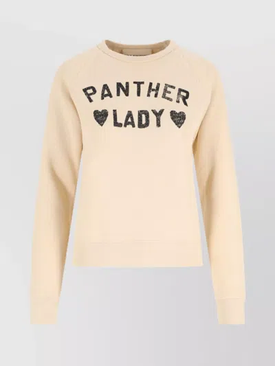 Valentino Graphic Print Cotton Sweatshirt With Raglan Sleeves In Neutral