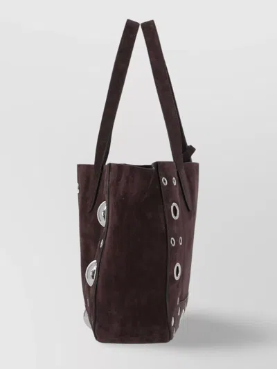 Valentino Luxe Suede Tote Bag With Metal Eyelets