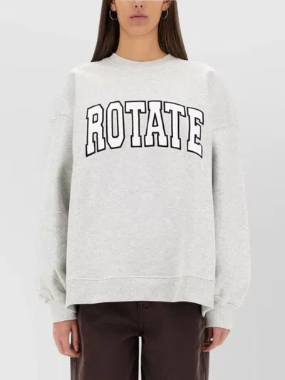 Rotate Birger Christensen Oversized Cotton Crew Neck Sweatshirt