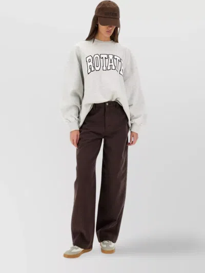 Rotate Birger Christensen Oversized Cotton Crew Neck Sweatshirt
