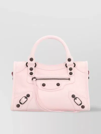 Balenciaga Mini Leather Shoulder Bag With Metal Studs