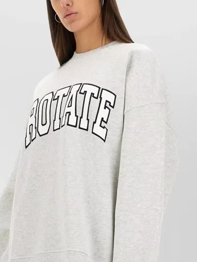 Rotate Birger Christensen Oversized Cotton Crew Neck Sweatshirt