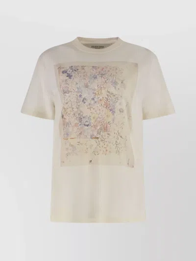 Golden Goose Crew Neck Floral Print Short Sleeves