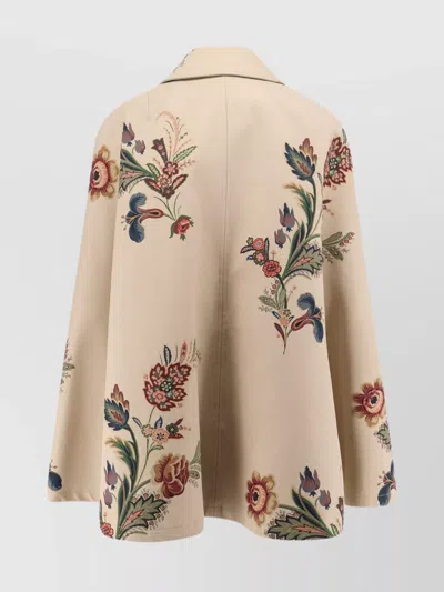 Etro Cape-style Trench Coat With Floral Print